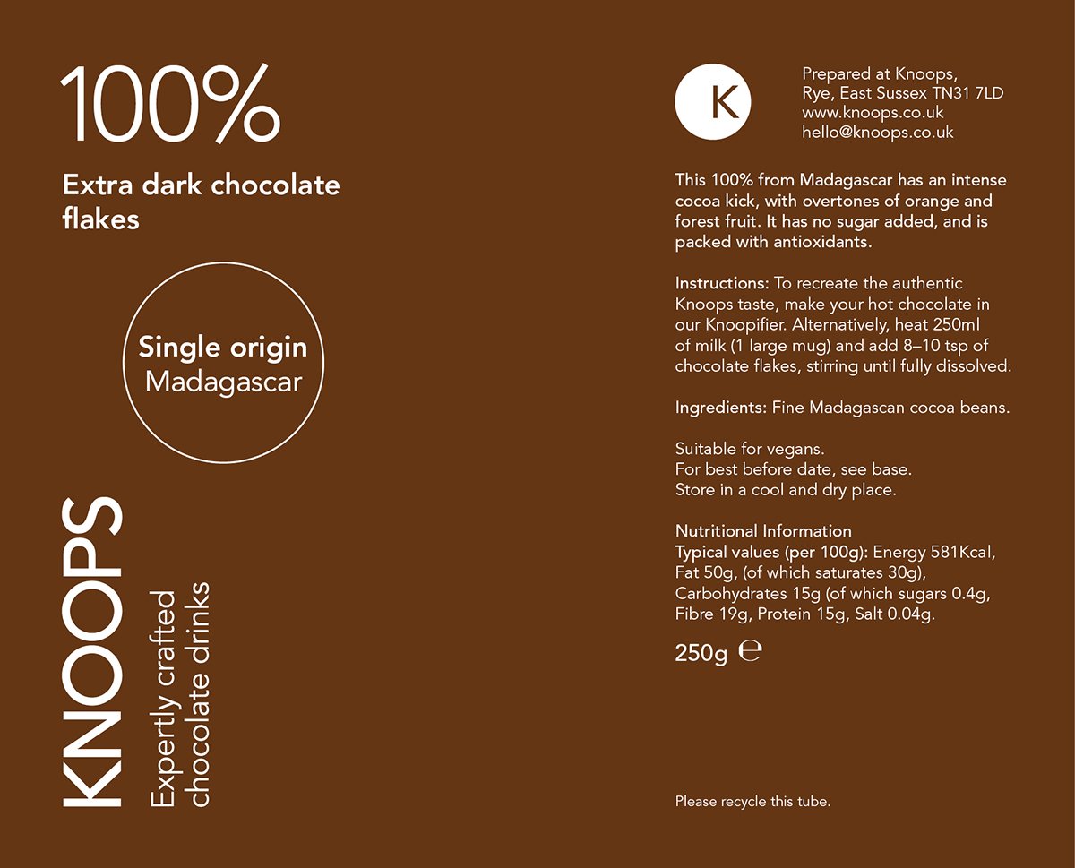 Extra Dark Chocolate Flakes | 100% | Single Origin - Madagascar